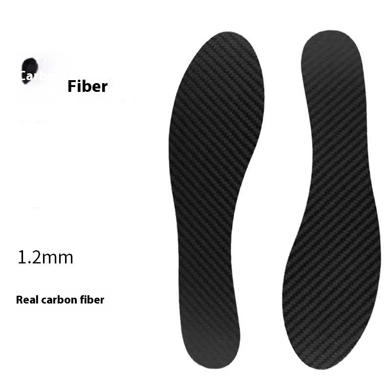Carbon fiber shoe insoles with 'Fiber' label and '1.2mm Real carbon fiber' text on a white background.