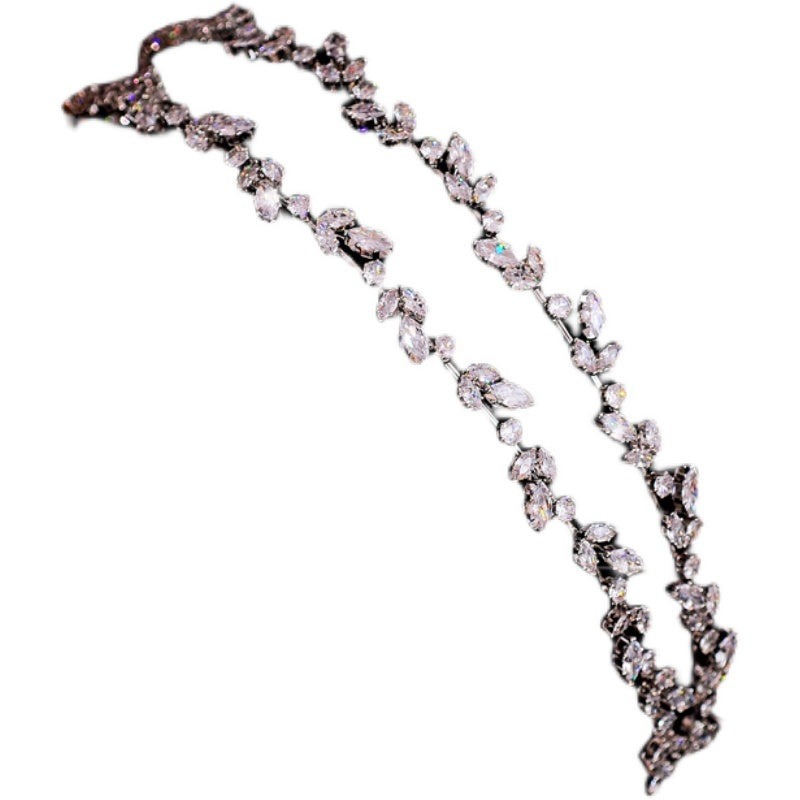 Diamante necklace on a white background