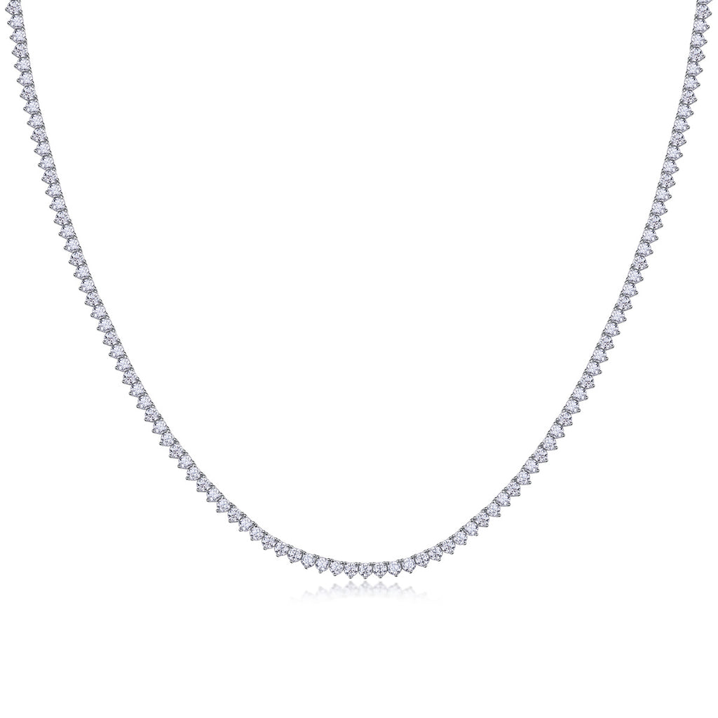 Diamond necklace on a white background
