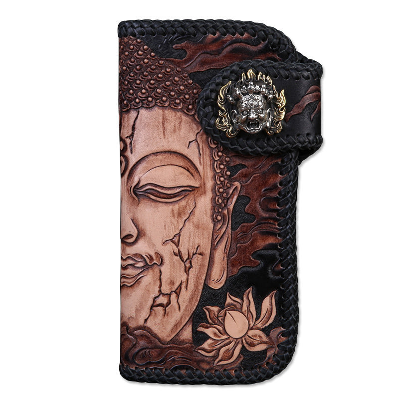 Phone case with Buddha design and decorative elements on a white background