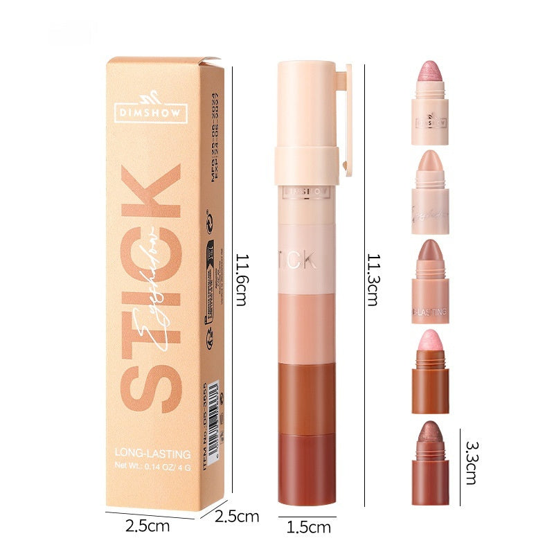Lipstick stick with packaging and measurements on a white background