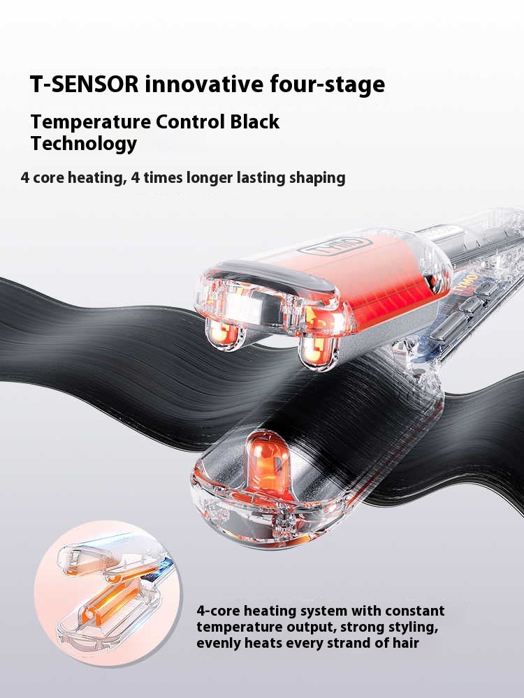 Hair styling tool with T-SENSOR technology on a white background