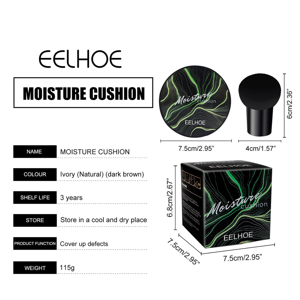 Eelhoe Moisture Cushion packaging with dimensions and product details on a white background