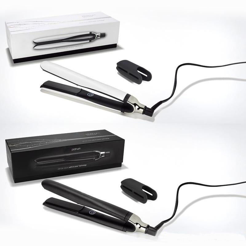 Hair straightener with packaging on a white background
