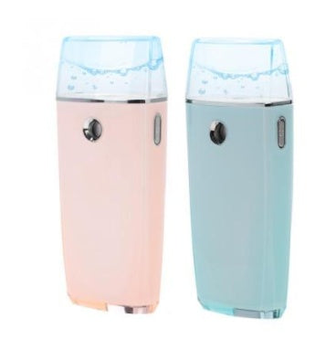 Two pastel-colored electronic devices with water-like designs on a white background