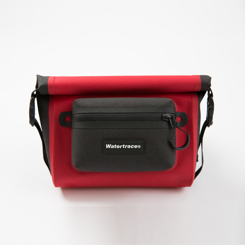 Red and black bag with 'Watertrace' logo on a white background