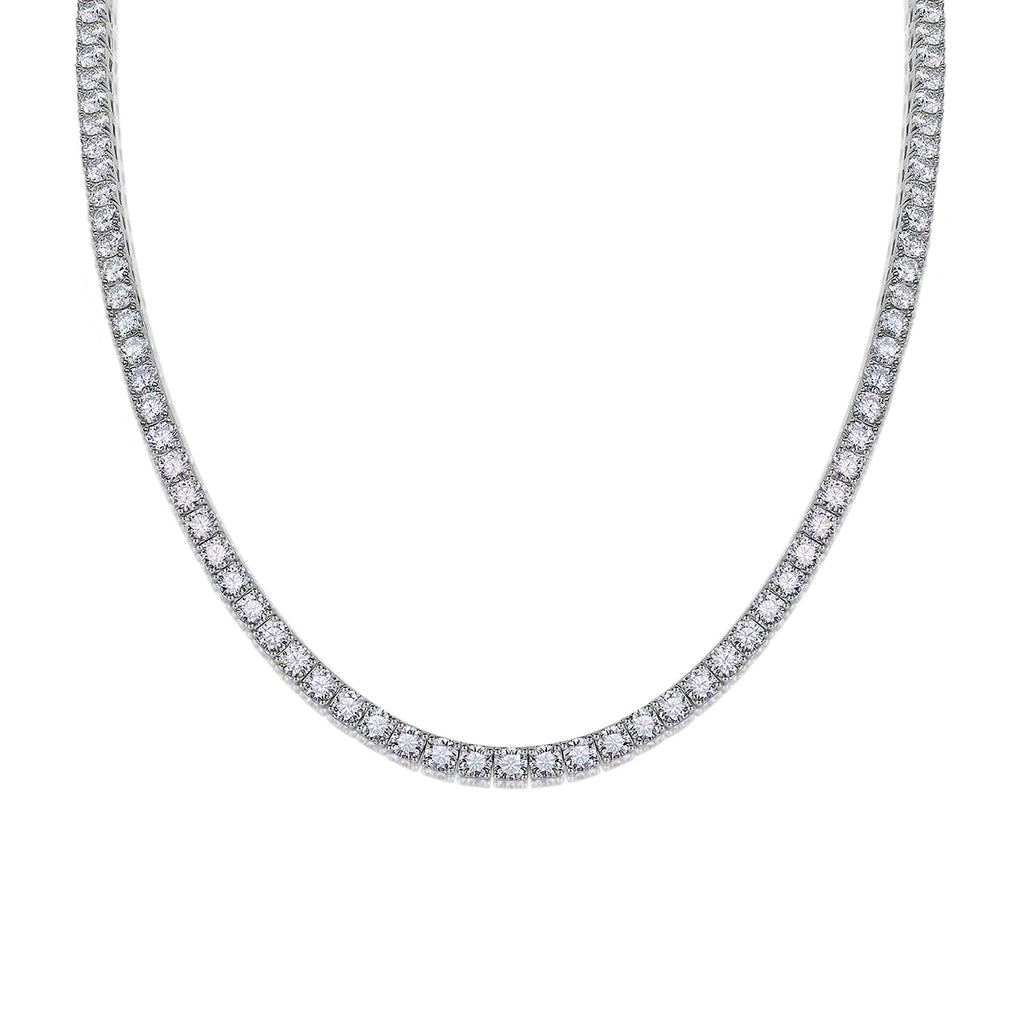 Diamond necklace on a white background