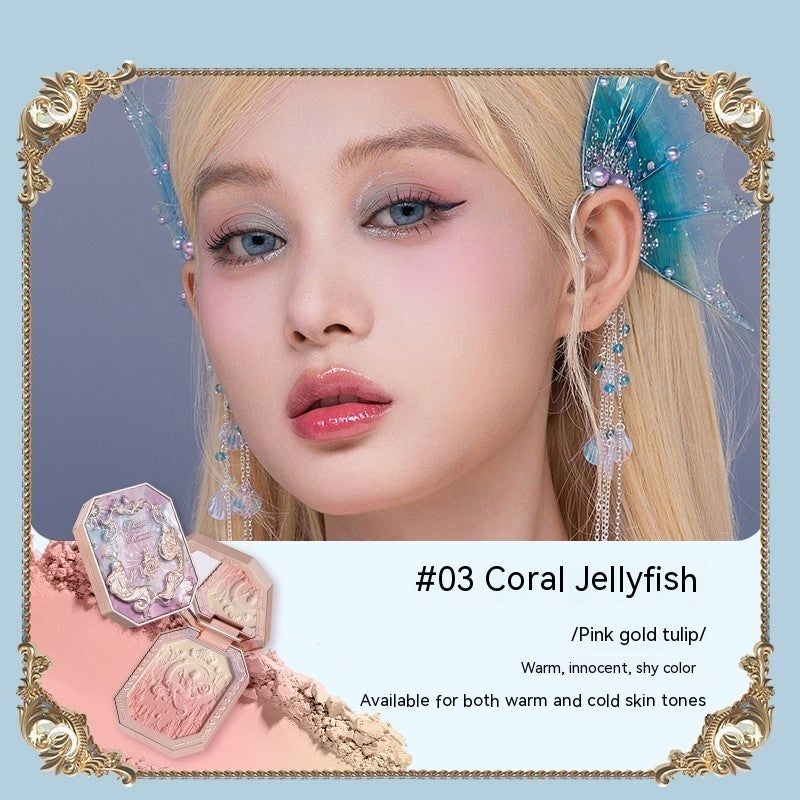 Makeup product with coral jellyfish design and decorative frame
