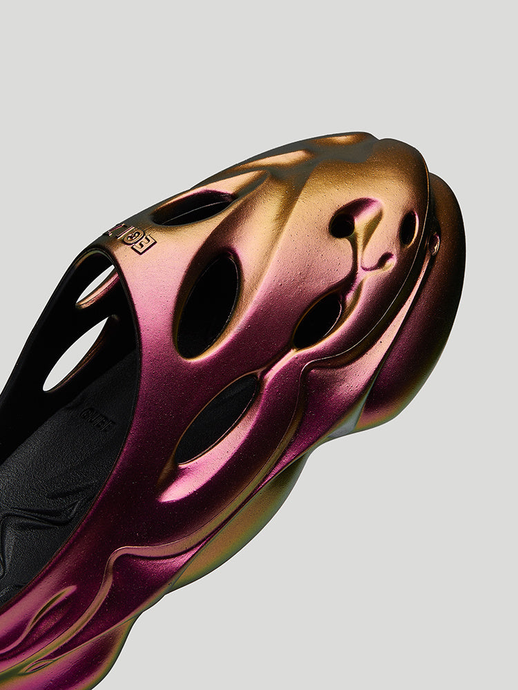 Colorful shoe sole with a gradient effect on a gray background