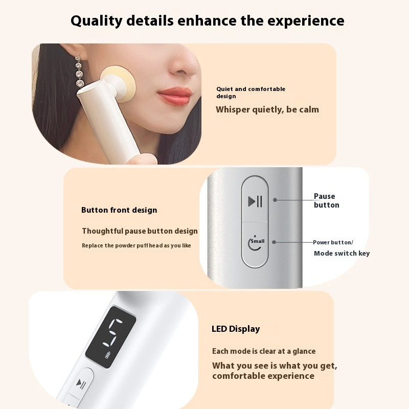 Smear-Proof Electric Makeup Puff – Wet & Dry Applicator