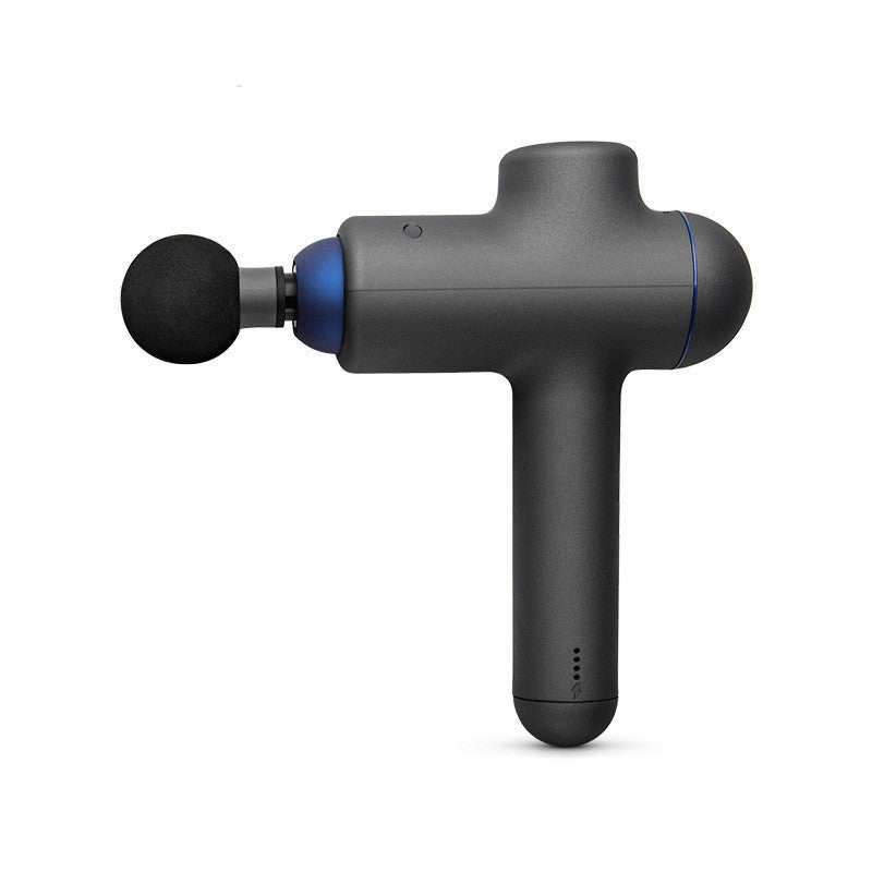 Black massage gun on a white background