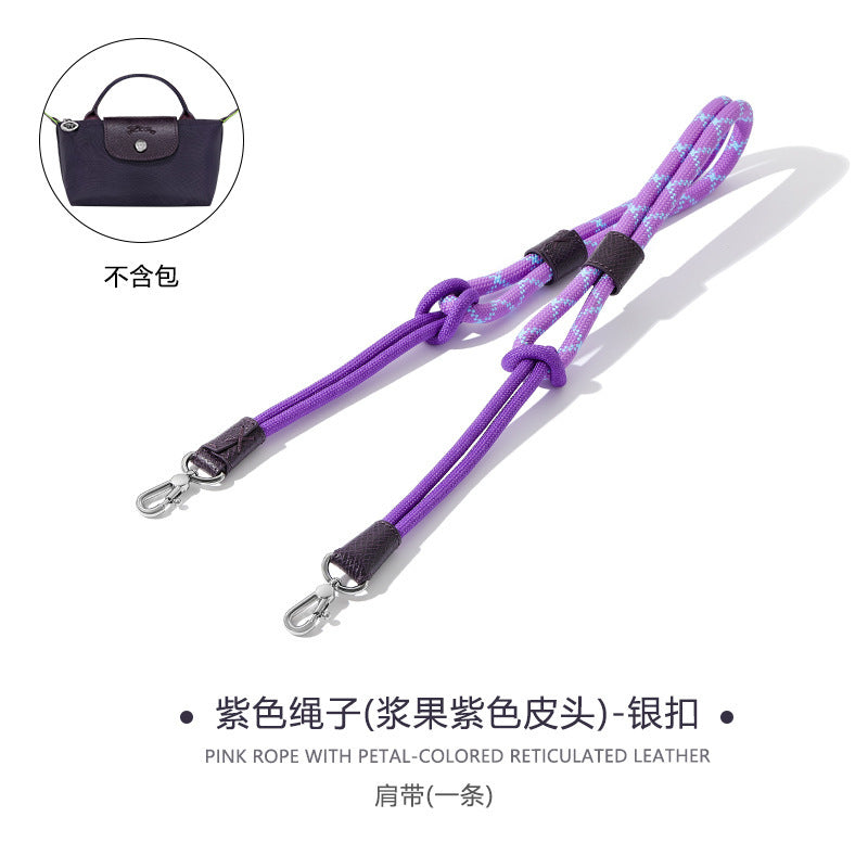 Ultra-Light Braided Rope Crossbody Strap – Nylon & Cowhide