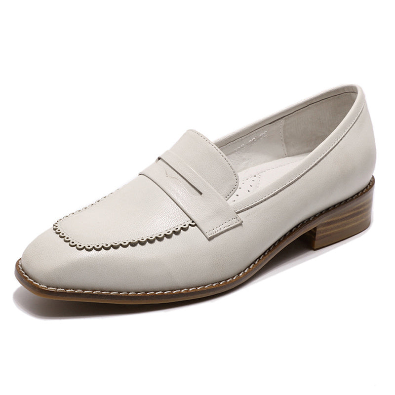 White loafer shoe on a white background