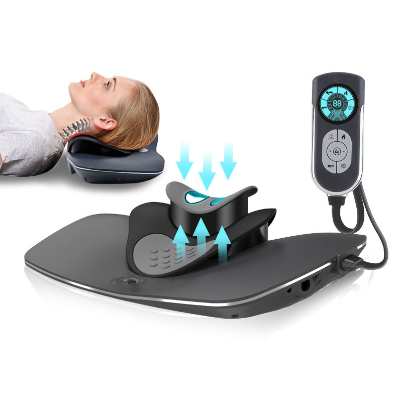Massage device with digital controller on a white background