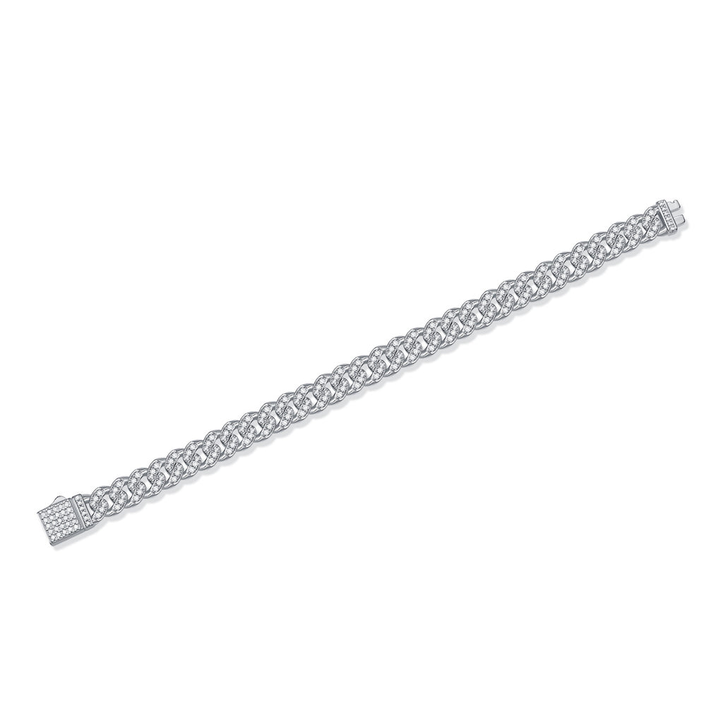 Silver bracelet on a white background