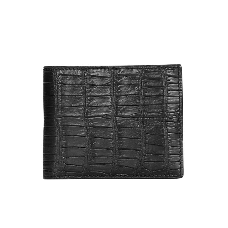 Black crocodile skin wallet on a white background