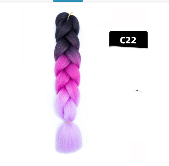 Colorful Big Braid High-Temp Silk African Style Wig