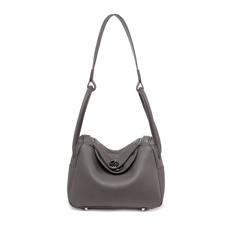 Gray shoulder bag on a white background