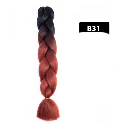 Colorful Big Braid High-Temp Silk African Style Wig