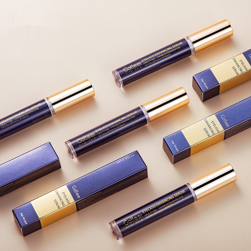 Collection of Collette eye brightening serums on a beige background