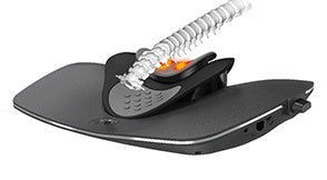 Black kitchen tool with a white spiralizer attachment on a white background