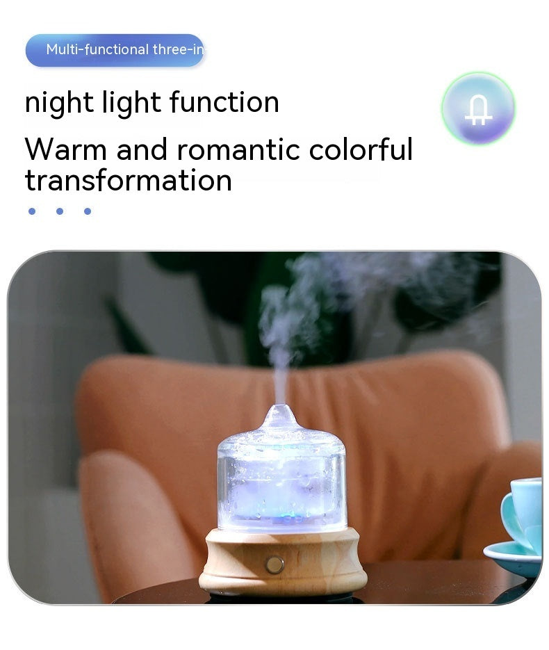 Multifunctional night light with warm and romantic colorful transformation on a blurred background