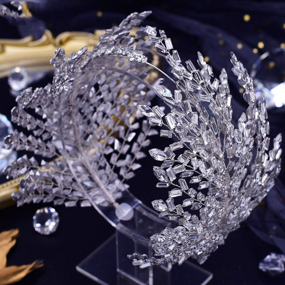 Elegant crystal tiara on a dark background