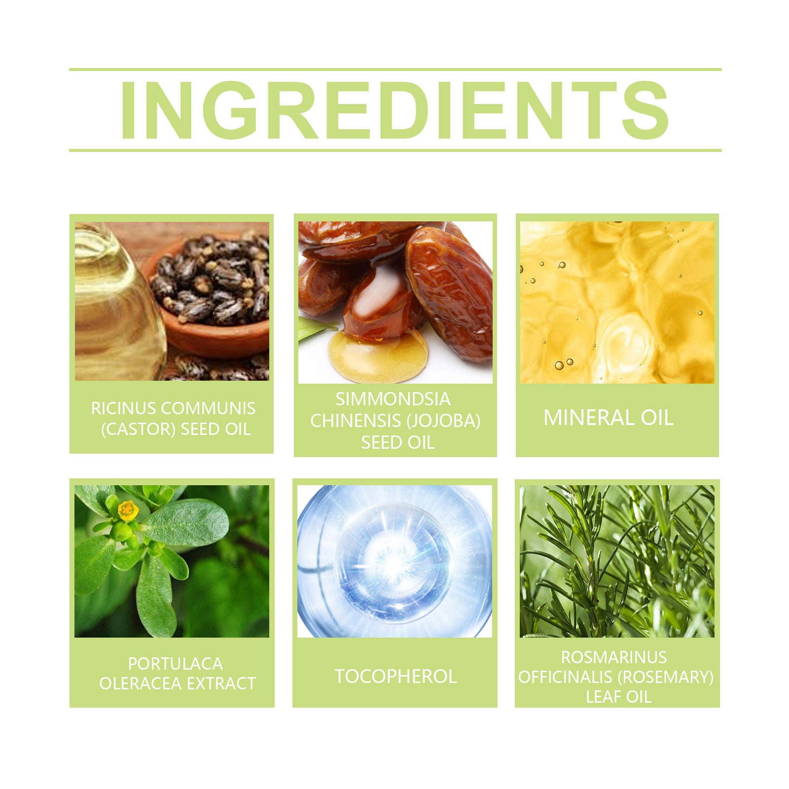 List of ingredients with corresponding images and labels on a white background