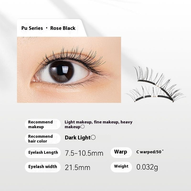 Eyelash product with eye image, details, and a close-up of lashes on a white background.