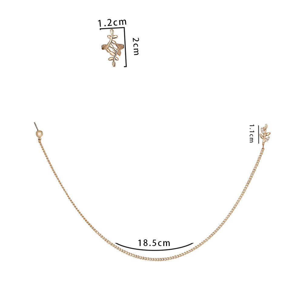 Rose gold chain necklace with measurements on a white background