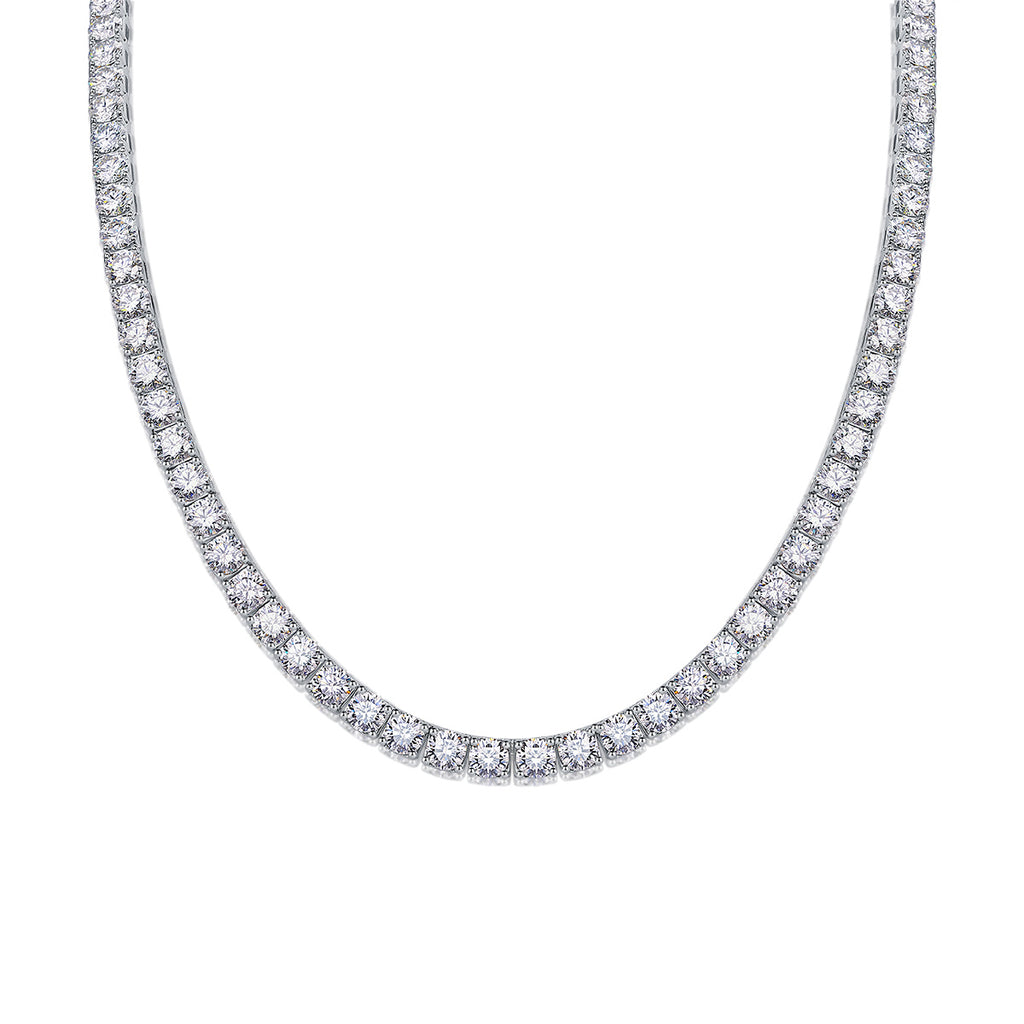 Diamond tennis necklace on a white background