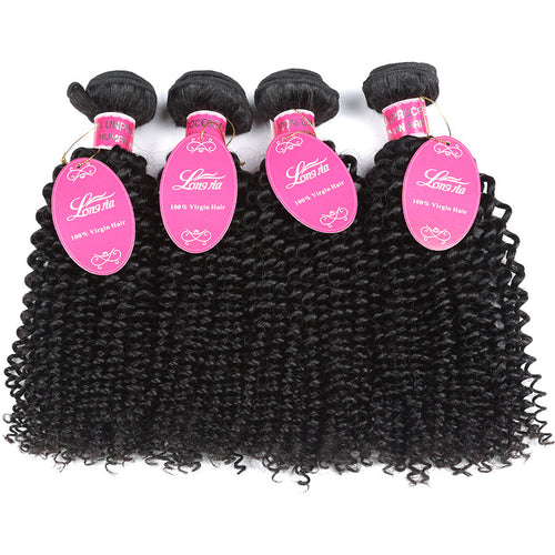 10A Deep Curly Brazilian Human Hair Bundles Weave in natural 1B color, 8-24 inches, 100g each bundle.