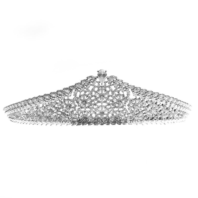 Silver tiara on a white background