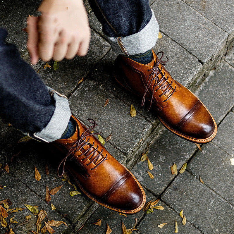 Men’s Autumn-Winter Retro Martin Boots - Cowhide Leather