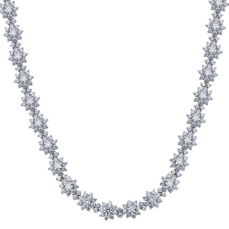Diamond necklace on a white background