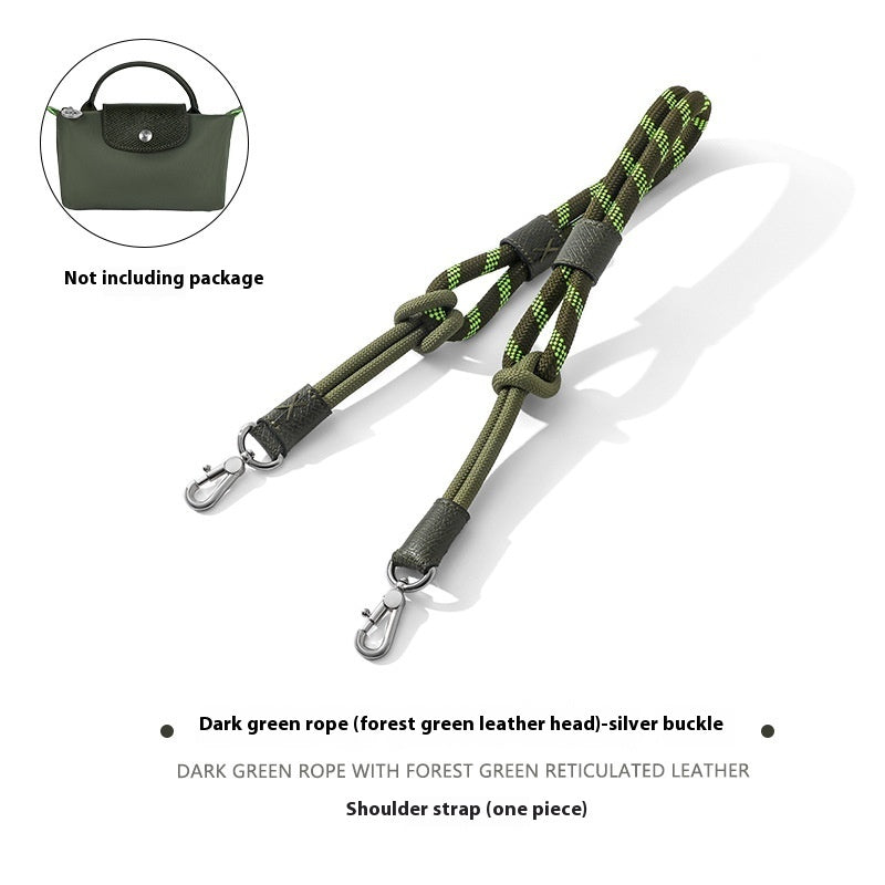 Ultra-Light Braided Rope Crossbody Strap – Nylon & Cowhide