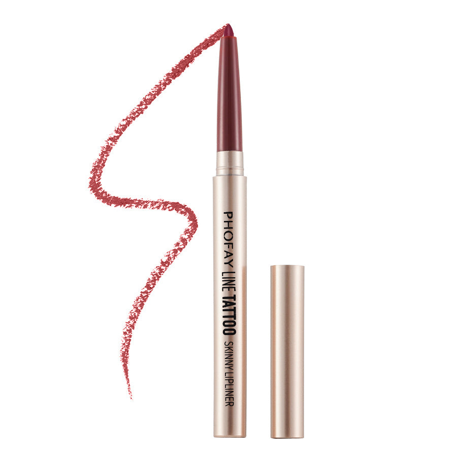 Lip liner with a swatch of color on a white background