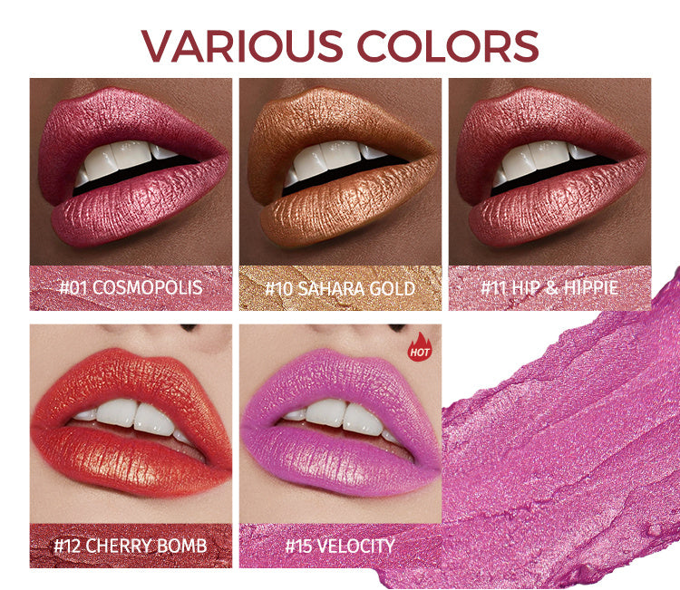 Collage of lipsticks in various colors with brand name 'Hot' displayed.