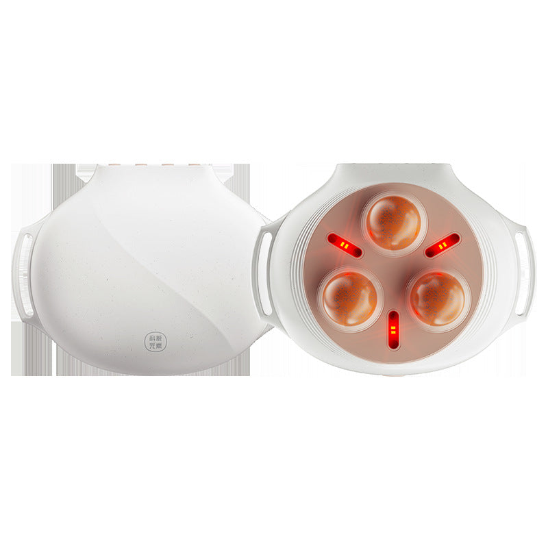 White electronic device with circular component on a white background