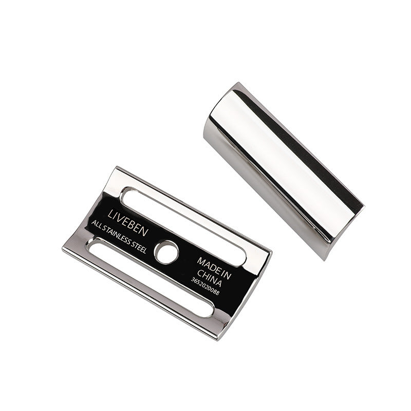 Men's Manual Stainless Steel Double-Edged Shaver, Silver
