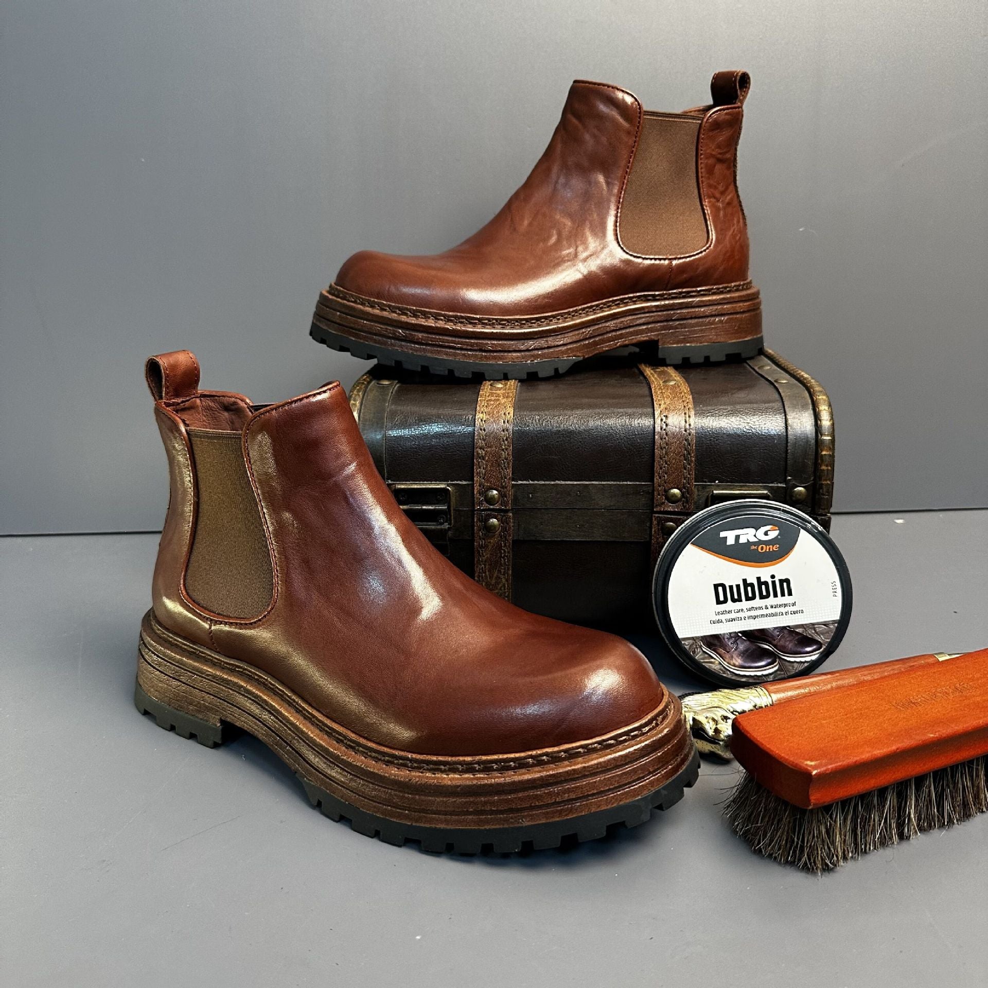Men’s Genuine Leather Retro High-Top Martin Boots