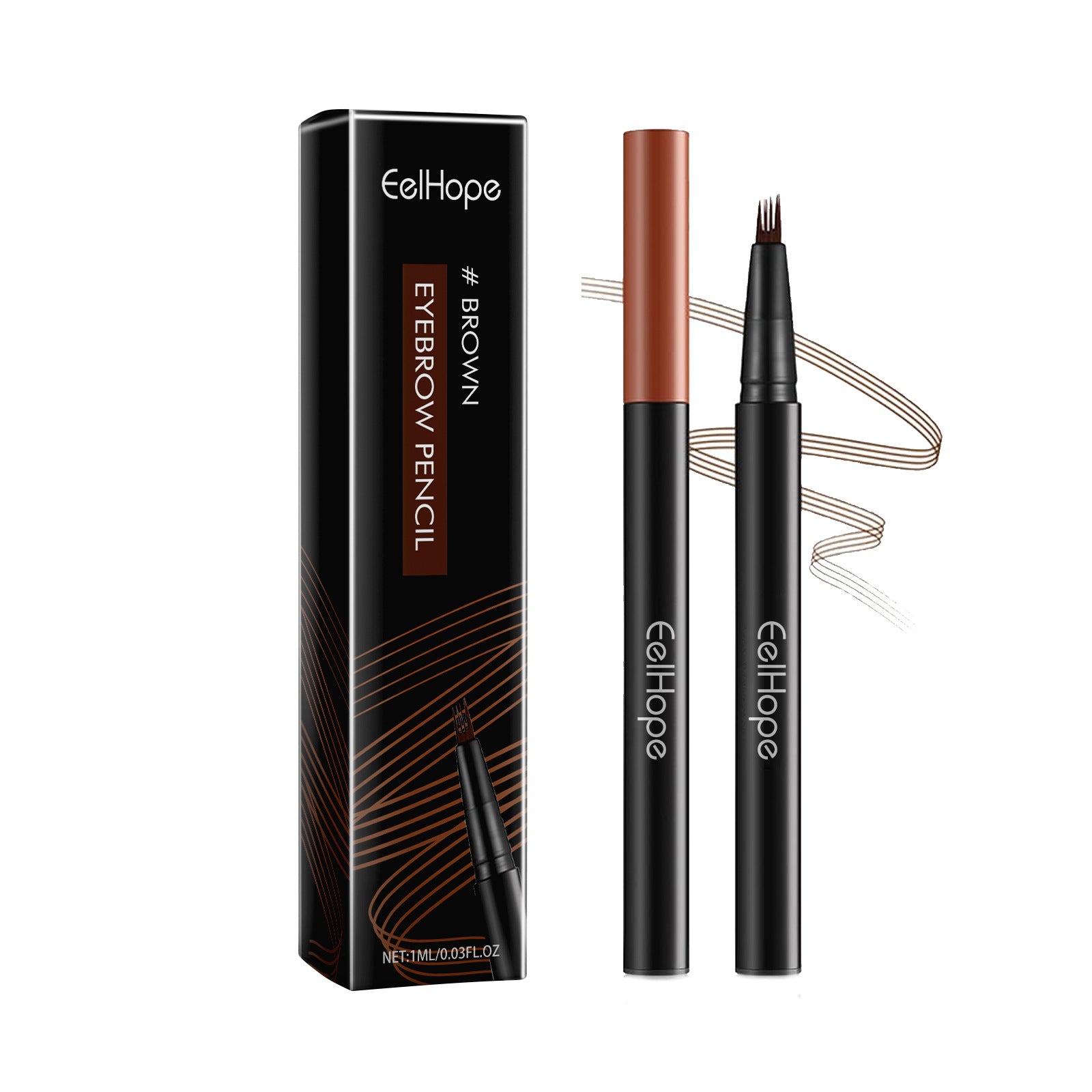 EelHope eyebrow pencil with packaging on a white background
