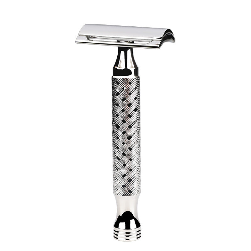 Men's Manual Stainless Steel Double-Edged Shaver, Silver