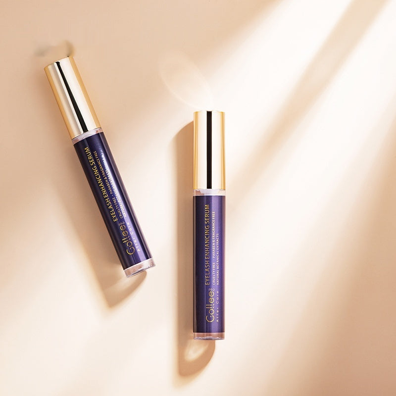 Two bottles of Collagen Eyes Enhancing Serum on a beige background
