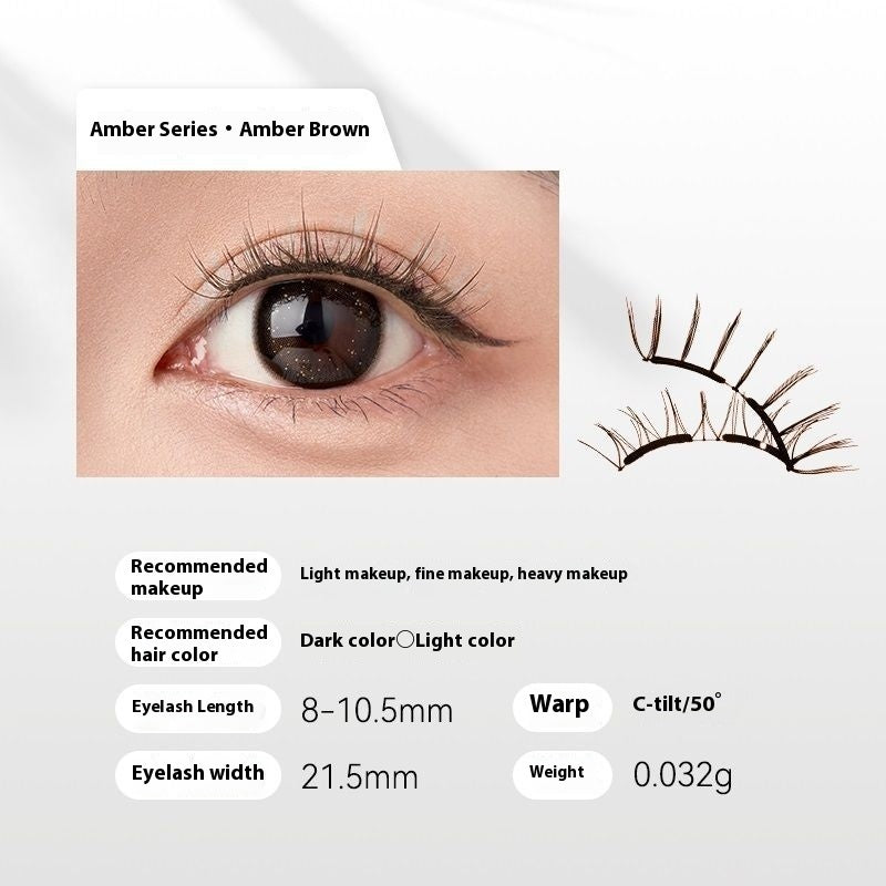 Eyelash product with eye image and specifications on a white background