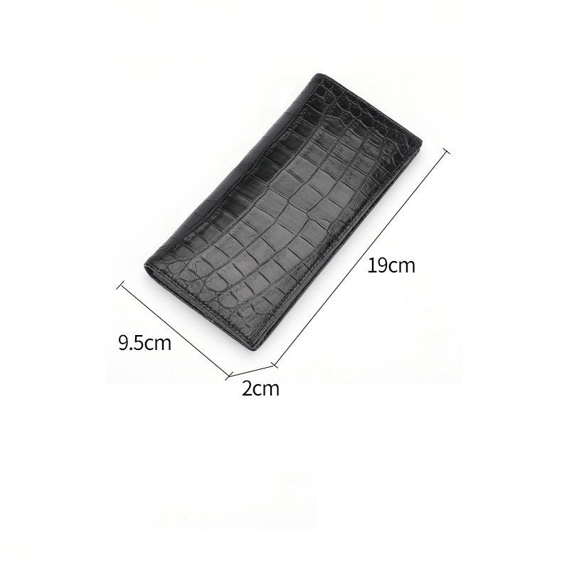 Black wallet with measurements on a white background