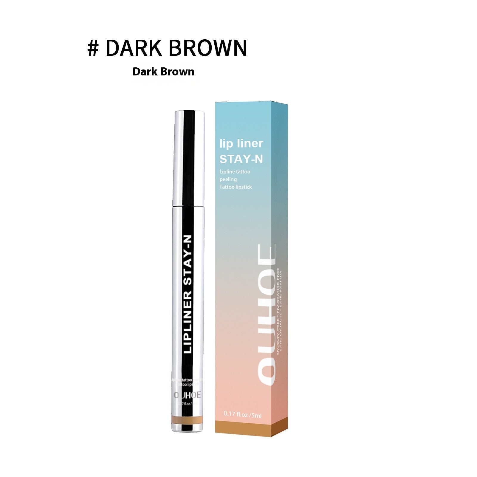 Lip liner with packaging labeled 'Stay-N' and brand name on a white background