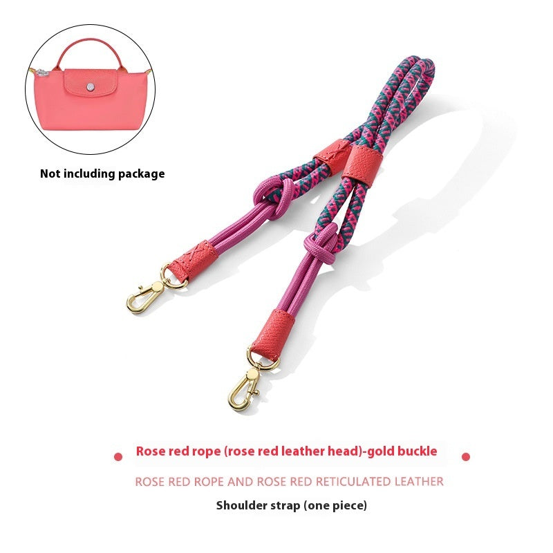 Ultra-Light Braided Rope Crossbody Strap – Nylon & Cowhide