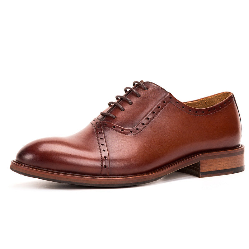 Men’s Leather Lace-Up Oxford Shoes – Breathable & Durable