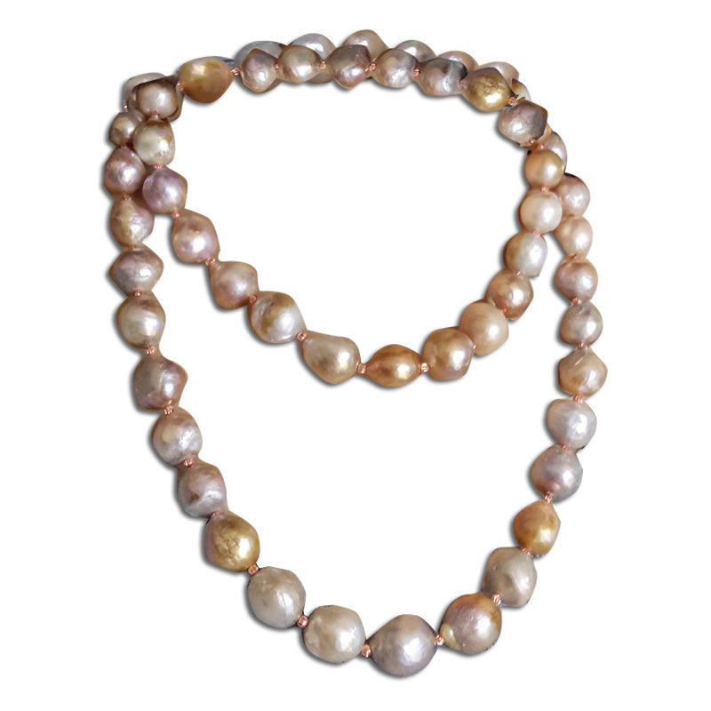 Pearl necklace on a white background